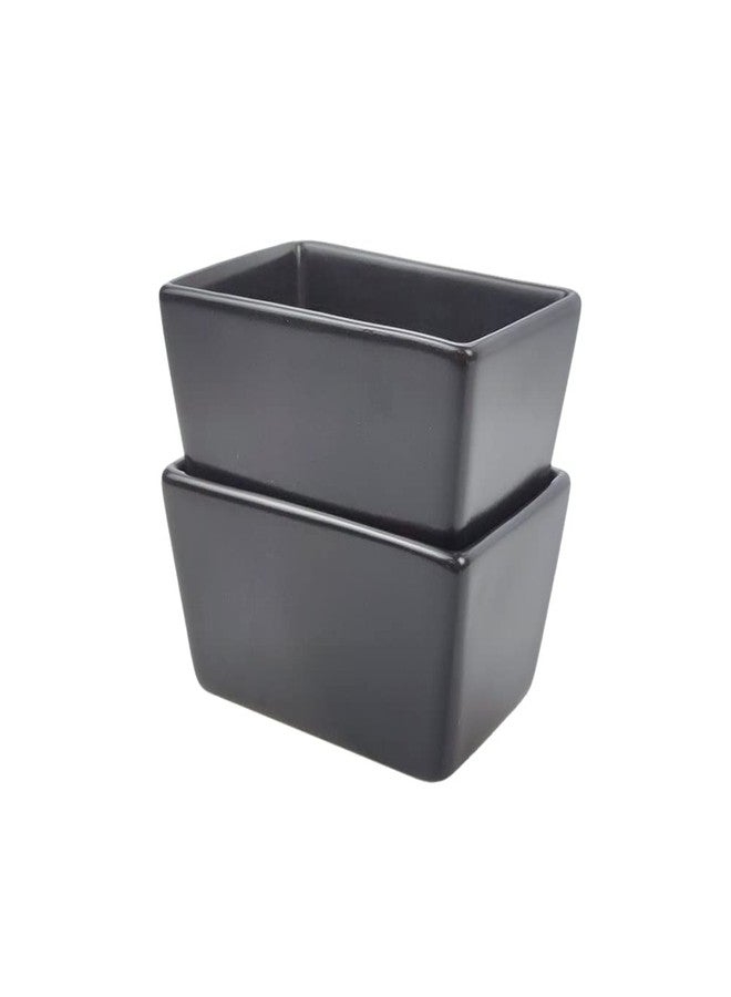 Sizikato Matte Black Porcelain Sugar Packet Holder Tea Bag Bowl, 5 Oz - Image 5